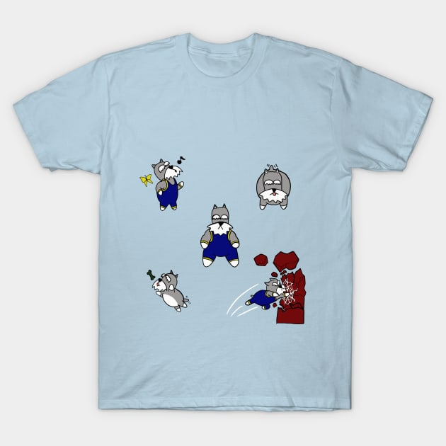 Peril Pup - The Mini Schnauzer Superhero! T-Shirt by Danger Dog Design